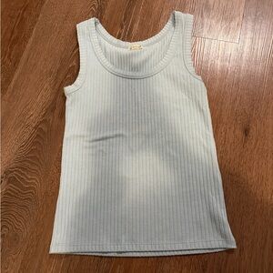 Free People Blue Ribbed Tank Top